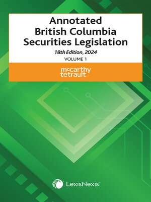 cover image of Annotated British Columbia Securities Legislation